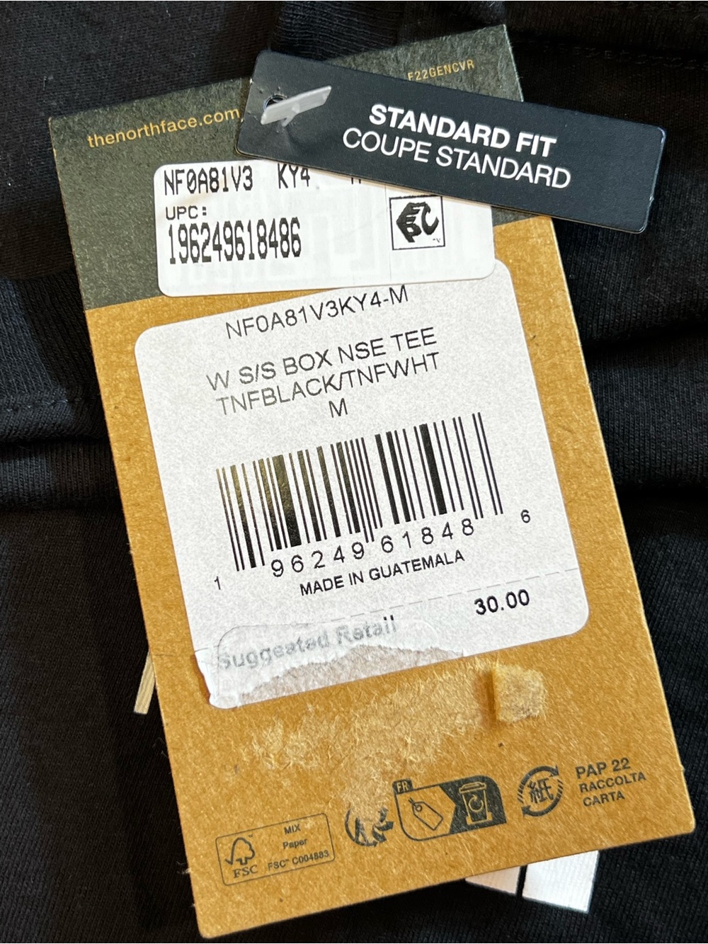 The‎ North Face Box standard fit Tee Black Graphic logo T-Shirt Women’s Medium - Picture 9 of 9